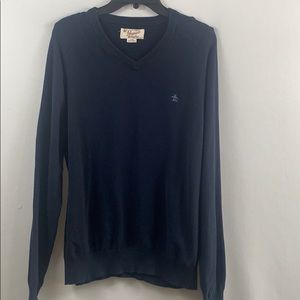 Original  penguin V-neck navy blue sweater